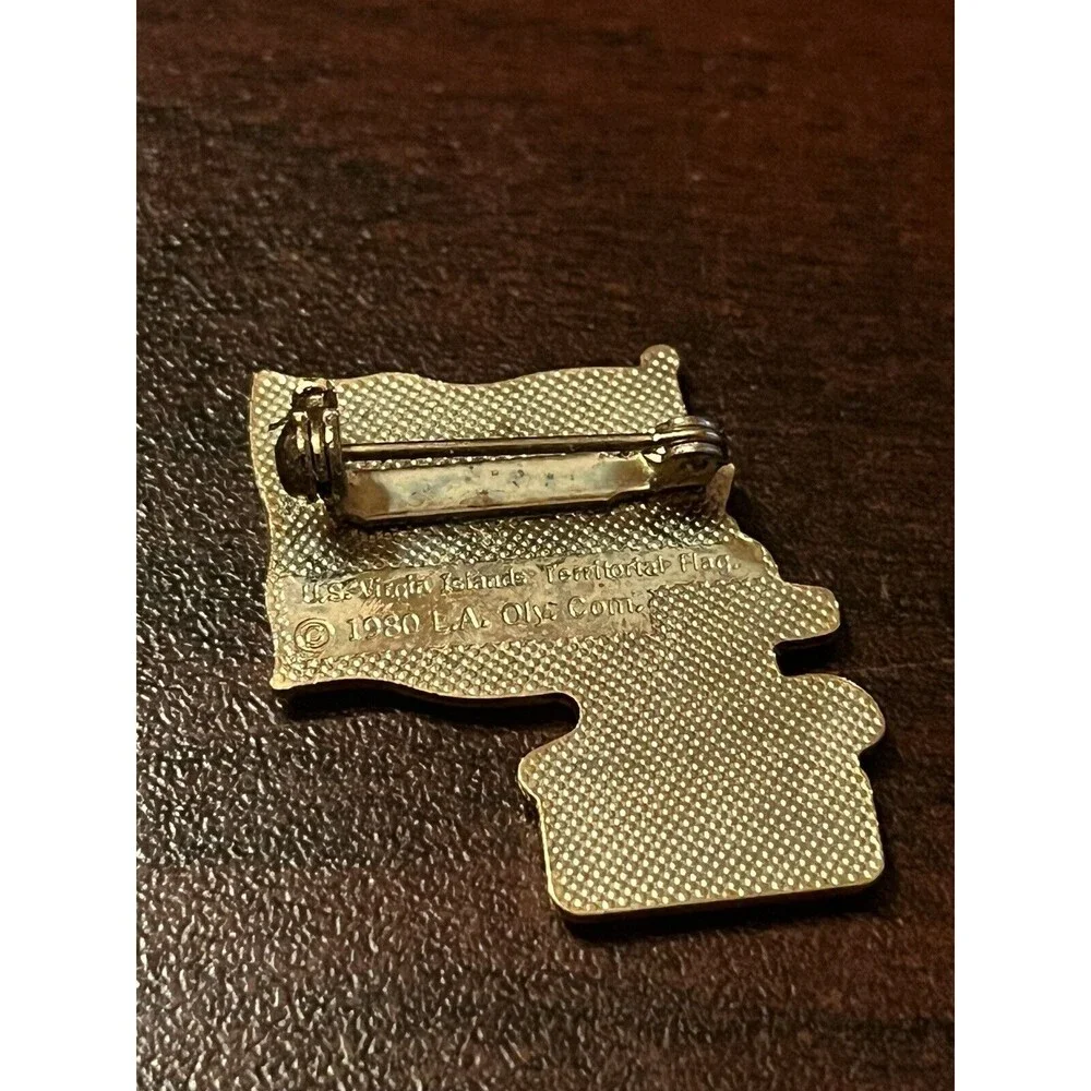 Vintage 1984 LA‎ Olympics Coca Cola Sam Eagle US Virgin Islands Flag Lapel Pin